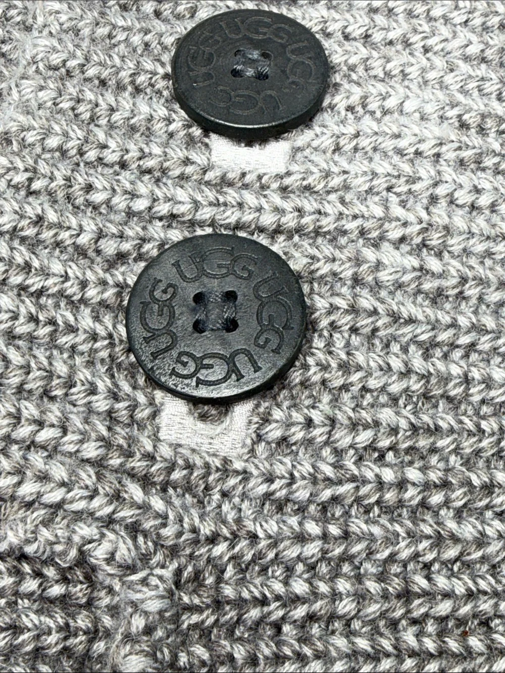 UGG Kids Grey Knit Fold-Over Button Boot